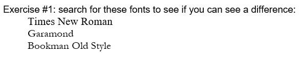 differences in fonts